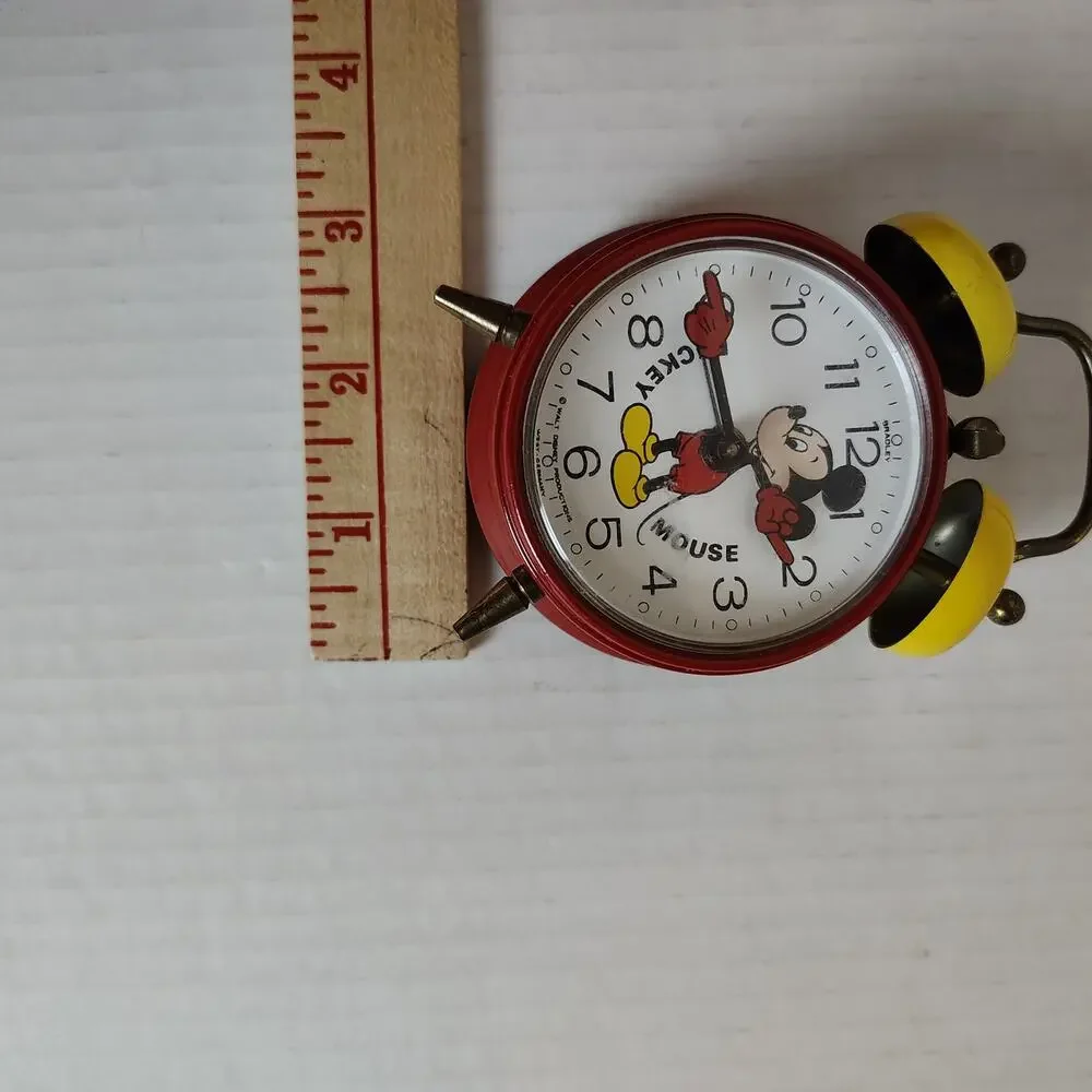 Vintage Bradley Mickey Mouse Wind Up Twin Bell Alarm Clock West Germany Untested